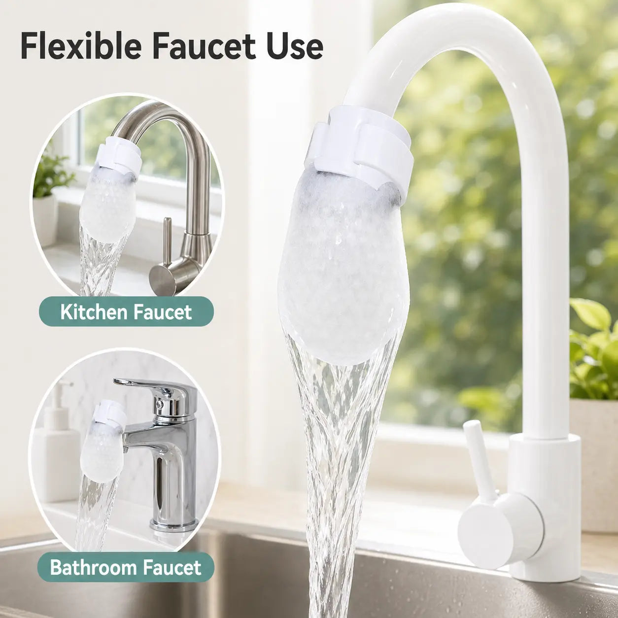 Cotton Faucet Filter Bags for Faucets Under 1" - Splash-Reducing Sediment Filter