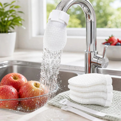 Cotton Faucet Filter Bags for Faucets Under 1" - Splash-Reducing Sediment Filter